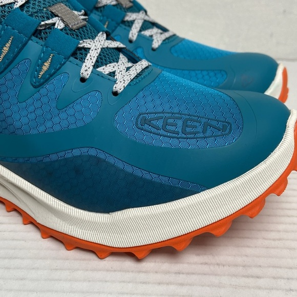 NIB KEEN Women's Zionic MId WP Hiking Boot Size 8.5 Fjord Blue/Tangerine 1028043 - Picture 3 of 9